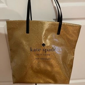 Kate Spade, shimmer gold tote bag